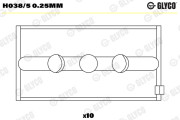 H038/5 0.25mm Hlavní ložiska klikového hřídele GLYCO