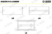 H1020/5 0.25mm GLYCO lożisko kľukového hriadeľa H1020/5 0.25mm GLYCO