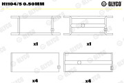 H1104/5 0.50mm GLYCO lożisko kľukového hriadeľa H1104/5 0.50mm GLYCO