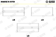 H996/5 STD Hlavní ložiska klikového hřídele GLYCO