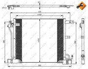 350040 Kondenzátor, klimatizace EASY FIT NRF