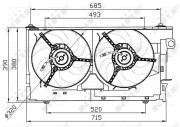 47030 NRF ventilátor chladenia motora 47030 NRF