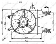 47038 NRF ventilátor chladenia motora 47038 NRF