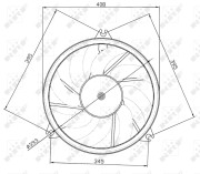 47049 NRF ventilátor chladenia motora 47049 NRF