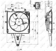 47431 NRF ventilátor chladenia motora 47431 NRF