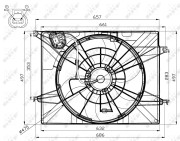 47561 NRF ventilátor chladenia motora 47561 NRF