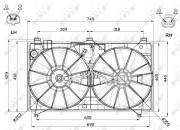 47566 NRF ventilátor chladenia motora 47566 NRF