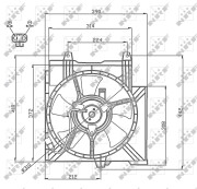 47742 NRF ventilátor chladenia motora 47742 NRF