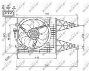 47744 NRF ventilátor chladenia motora 47744 NRF