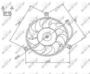 47745 NRF ventilátor chladenia motora 47745 NRF