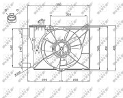 47746 NRF ventilátor chladenia motora 47746 NRF