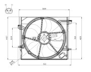 47897 NRF ventilátor chladenia motora 47897 NRF