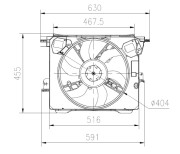 47899 NRF ventilátor chladenia motora 47899 NRF