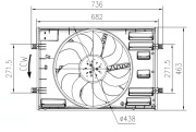 47916 NRF ventilátor chladenia motora 47916 NRF