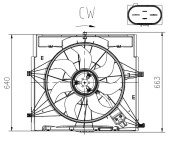 47920 NRF ventilátor chladenia motora 47920 NRF