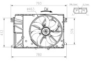 47932 NRF ventilátor chladenia motora 47932 NRF