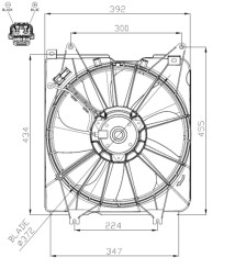 47935 NRF ventilátor chladenia motora 47935 NRF