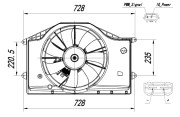 47939 NRF ventilátor chladenia motora 47939 NRF