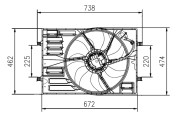 47950 NRF ventilátor chladenia motora 47950 NRF