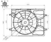 47958 NRF ventilátor chladenia motora 47958 NRF