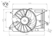 47964 NRF ventilátor chladenia motora 47964 NRF