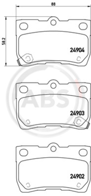 P83113 Sada brzdových destiček, kotoučová brzda BREMBO A.B.S.