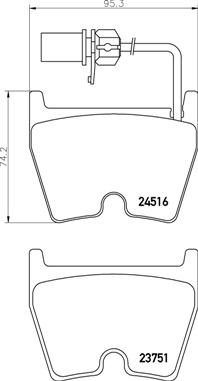 P85138 Sada brzdových destiček, kotoučová brzda BREMBO A.B.S.