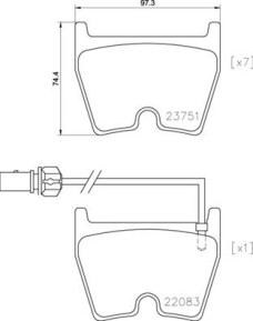 P85139 Sada brzdových destiček, kotoučová brzda BREMBO A.B.S.