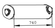 74331 Střední tlumič výfuku DINEX