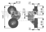 FS99387 Napínací kladka, žebrovaný klínový řemen FLENNOR