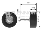 FU23940 FLENNOR vratná/vodiaca kladka rebrovaného klinového remeňa FU23940 FLENNOR