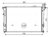 HY2435 Chladič, chlazení motoru AVA QUALITY COOLING