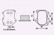 PE3400 Olejový chladič, motorový olej AVA QUALITY COOLING