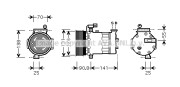 AUK172 Kompresor, klimatizace AVA QUALITY COOLING