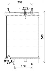 DU2071 Chladič, chlazení motoru AVA QUALITY COOLING