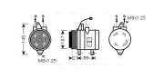 DWAK079 AVA QUALITY COOLING kompresor klimatizácie DWAK079 AVA QUALITY COOLING