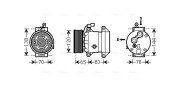 DWK095 Kompresor, klimatizace AVA QUALITY COOLING