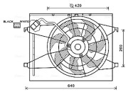 HY7539 Větrák, chlazení motoru AVA QUALITY COOLING