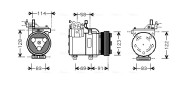 HYAK196 Kompresor, klimatizace AVA QUALITY COOLING