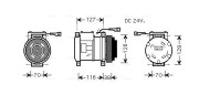 IVAK073 Kompresor, klimatizace AVA QUALITY COOLING