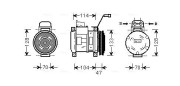 MEAK189 Kompresor, klimatizace AVA QUALITY COOLING