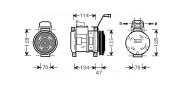 MEK189 Kompresor, klimatizace AVA QUALITY COOLING