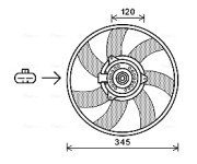 OL7565 Větrák, chlazení motoru AVA QUALITY COOLING