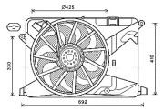 OL7669 Větrák, chlazení motoru AVA QUALITY COOLING