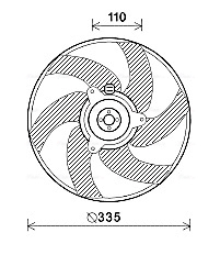 PE7551 Větrák, chlazení motoru AVA QUALITY COOLING