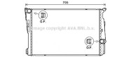 BW2597 Chladič, chlazení motoru AVA QUALITY COOLING
