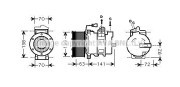 MEAK249 Kompresor, klimatizace AVA QUALITY COOLING