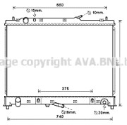 MZ2263 Chladič, chlazení motoru AVA QUALITY COOLING
