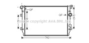 VW2287 Chladič, chlazení motoru AVA QUALITY COOLING
