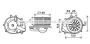 VW8352 Elektromotor, vnitřní ventilátor AVA QUALITY COOLING